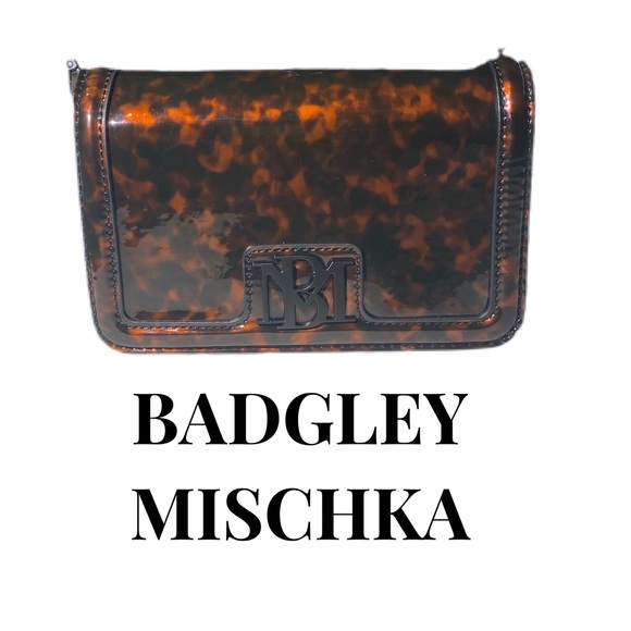 Badgley Mischka Handbags - BADGLEY MISCHKA TORTOISE FINISH CLUTCH